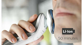 50 minutes of cordless shaving after a one-hour charge