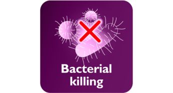 Steam kills up to 99.9% of bacteria*