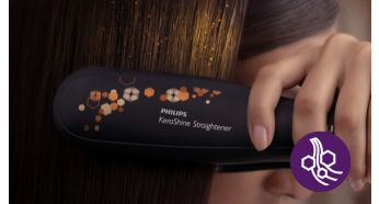 Keratin ceramic plates for smooth gliding and shiny hair