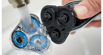 Shaver can be rinsed clean under the tap