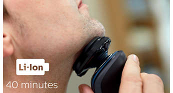 40 minutes of cordless shaving