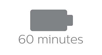 60 minutes runtime after a 1 hour charge, or plug it in