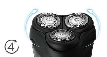 Heads flex in 4 directions to easily shave every curve