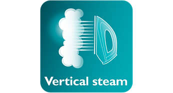 Vertical steam for crease removal in hanging fabrics