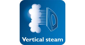 Vertical steam for crease removal in hanging fabrics