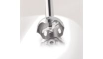 Double action blade that cuts horizontally and vertically