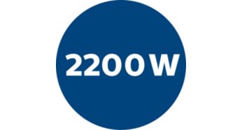 Мотор мощностью 2200 Вт обеспечивает мощность всасывания 500 Вт