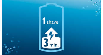 3 minute quick charge for one shave