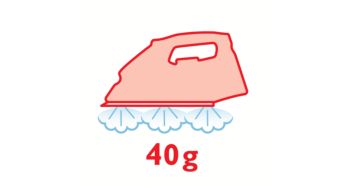Débit vapeur continu jusqu'à 40 g/min