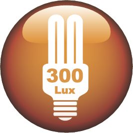 300 Lux fényintenzitás