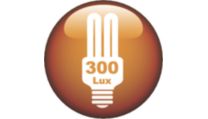 Upp till 300 lux för naturligt uppvaknande