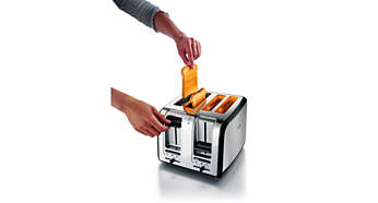 High lift feature to safely take out small pieces of bread