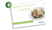 Broşură cu reţete prevăzută cu sfaturi de la experţi şi alimente delicioase