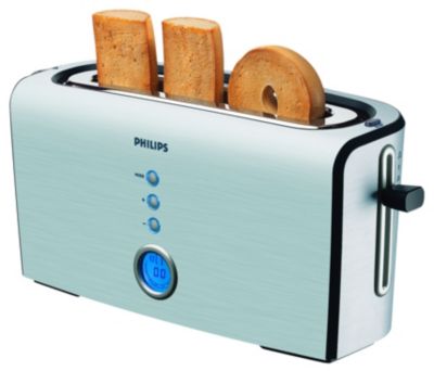 Broodrooster met LCD-scherm, lange sleuf en 4 functies