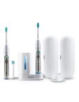FlexCare+ Twee oplaadbare, sonische tandenborstels, 5 poetsstanden