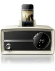 Radio Vintage Mini avec station d'accueil pour iPod/iPhone, bleu