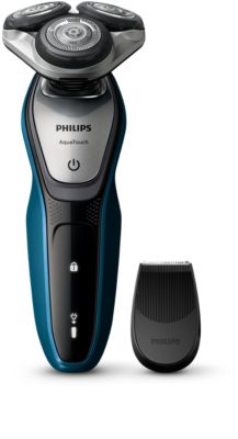 Afeitadora Philips Aquatouch s542006 sin cable uso en y seco 45 de uso1 carga con... cuchillas multiprecision para facial azulgris lavable recargable autonomía batería shaver series 5000 542006 sistema minutos s5420 wet and dry