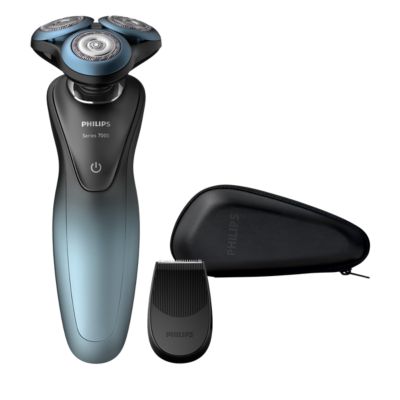 Afeitadora Recargable Philips serie 7000 con app para personalizado shaver s793016 secomojado batería 50min. facial autonomía 50 de negroazul y especial piel
