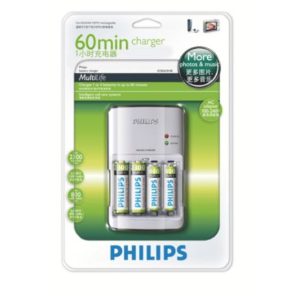 Philips  电池充电器 1 小时 SCB5655NB/93