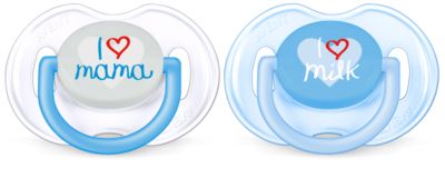 Philips Avent Classic set 2 chupetes decorados para niños 0 6 meses pack translúcidoazul scf17251