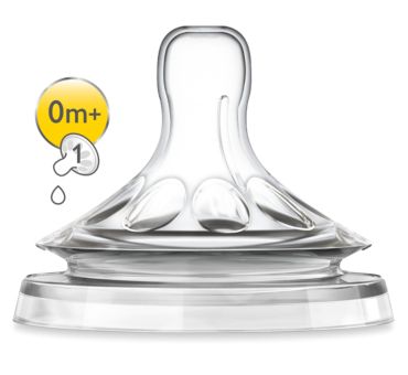 Natural 1 hole Newborn Flow 0m+ Nipple