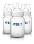 3 Classic 260 ml (9 oz) Slow Flow Teat Feeding bottle