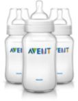 3 Classic 11oz Variable Flow Nipple Feeding bottle