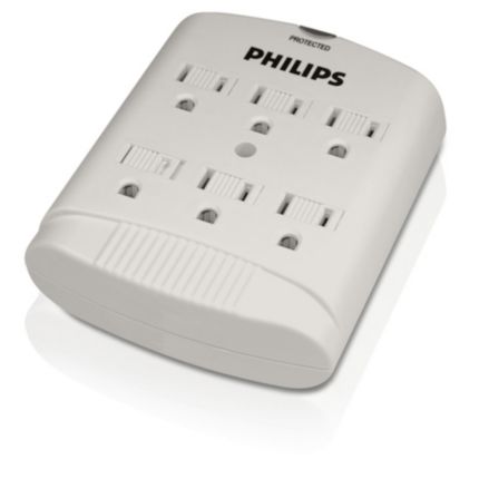 Philips  Surge protector Wall tap SPP2306WC/17