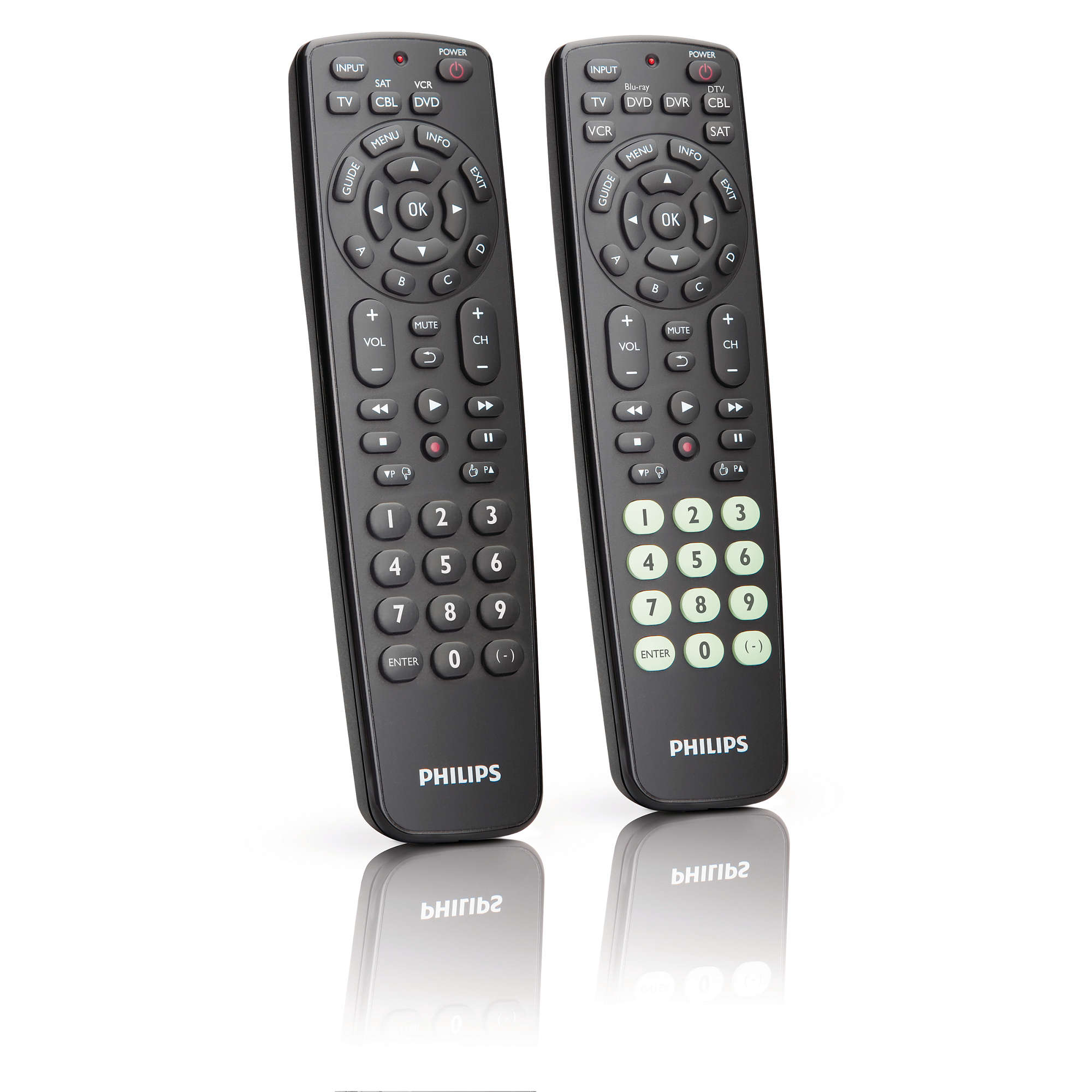 PHILIPS SRC2063WM 2 PACK 6 IN 1 + 3 IN 1 UNIVERSAL REMOTE CONTROL TV