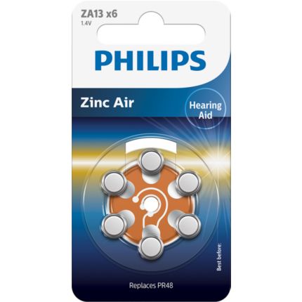 Philips  Батарейка для слуховых аппаратов  ZA13B6A/10