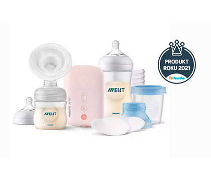 Potřeby pro kojení: odsávačka mateřského mléka, láhev, skladovací prostředky Philips Avent
