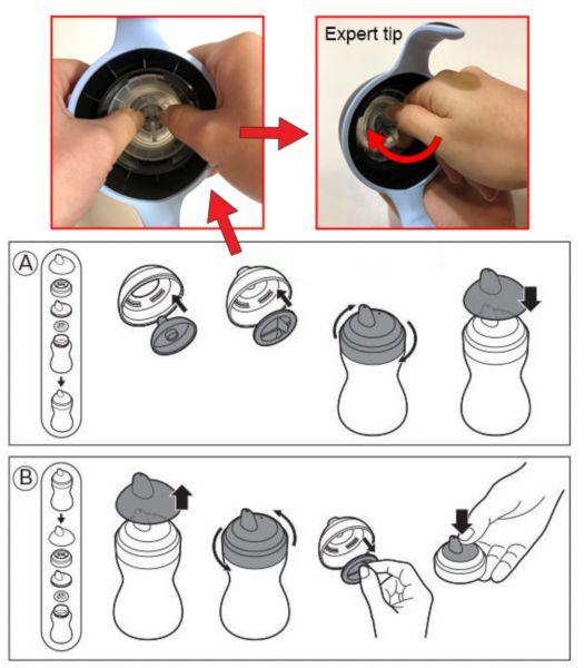 assemble spout cup soft