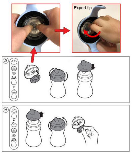 assemble spout cup hard