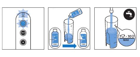 Bereiten Sie den Entkalkungsvorgang der SENSEO Up vor.