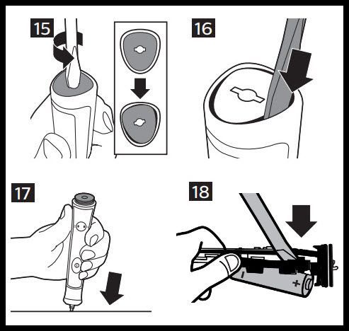 extraer la batería del cepillo dental Philips Sonicare