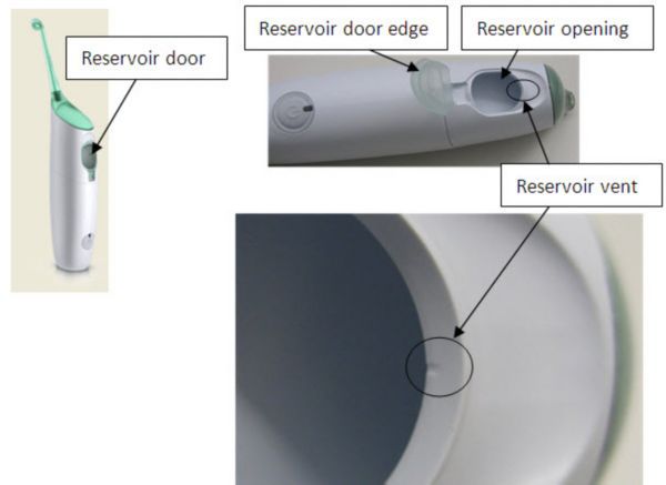 Philips Sonicare Airfloss reservoir door