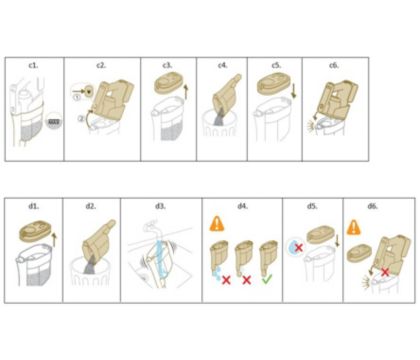 Emptying and cleaning dust bucket AquaTrio