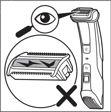 Beschädigter Rasieraufsatz von Philips