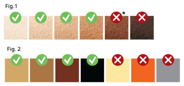 필립스 루메아 피부 톤 및 체모 색상 기준표