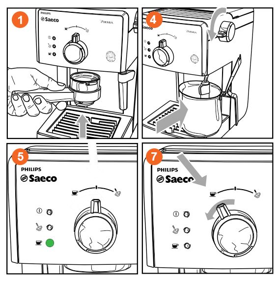 Schritte zum Entkalken der Siebträger-Espressomaschine