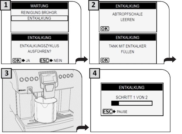 Rimozione del calcare dalla macchina da caffè Saeco Royal