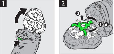 Extracción del cabezal de afeitado