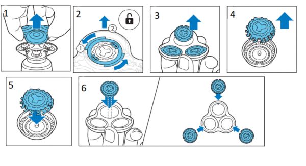 Cómo cambiar los cabezales afeitadora philips serie 5000
