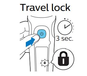 Philips shaver travel lock symbol