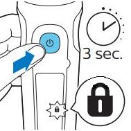 Philips shaver travel lock symbol