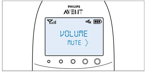 Instructions to mute the Philips Avent DECT baby monitor