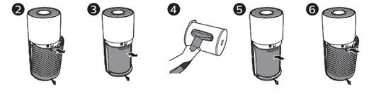 Zylindrischen Filter reinigen