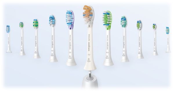 Collection of click on brush heads