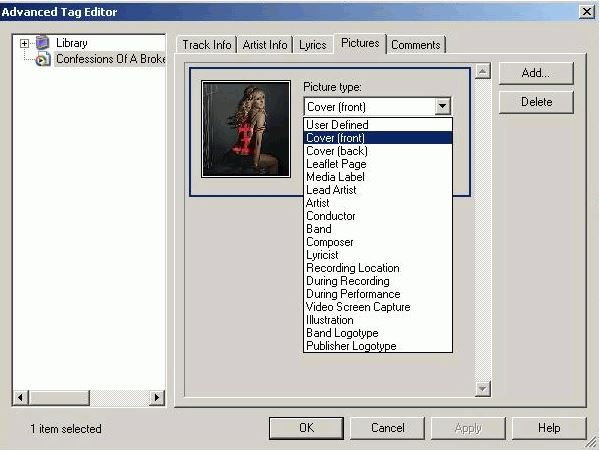 'Pictures' tab in Advanced Tag Editor