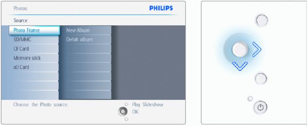 Menu of Philips Photo Frame